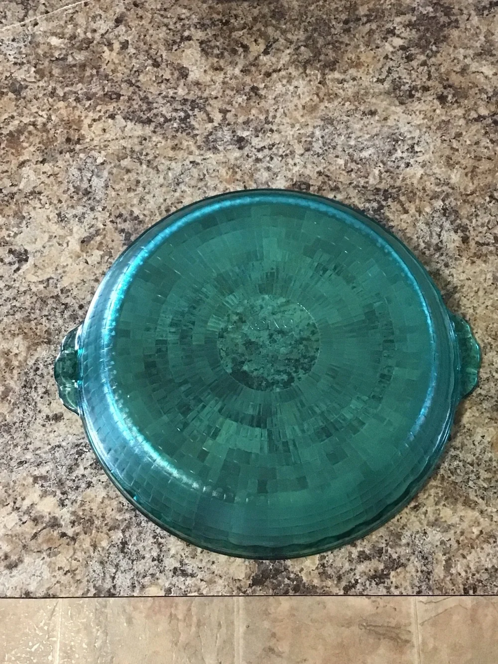 RARE HTF Pyrex Turquoise Basket Weave Glass Pie Dish